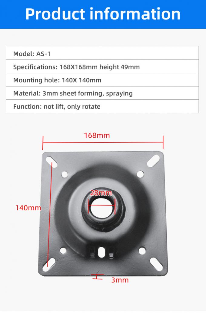 Black Swivel Office Chair Mechanism Replacement With Rotary Lifting