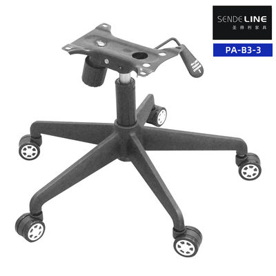 Good price Black Nylon Revolving Chair Base With Wheels Height Adjustable Five Star Chair Legs online