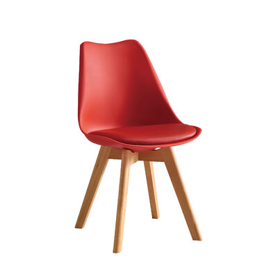 Good price Nordic Style Eames Bar Chair with PU Foam Upholstered Seat and Solid Wood Legs in Customizable Colors online