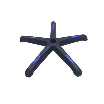 Height Adjustable Black Nylon Rotating Office Chair Base with Lumbar Support and Casters