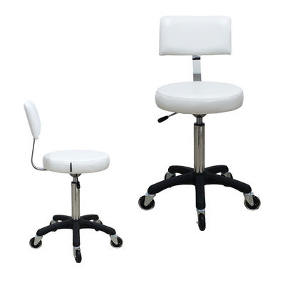 Good price White PU Chair With Backrest Style Bar Stool Accessories With 75mm Thick Seat Cushion online
