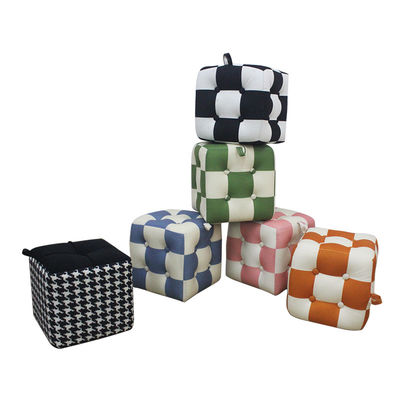 Good price Colorful Lattice Fabric Sponge Minor Chair Household Commercial PU Small Stool online
