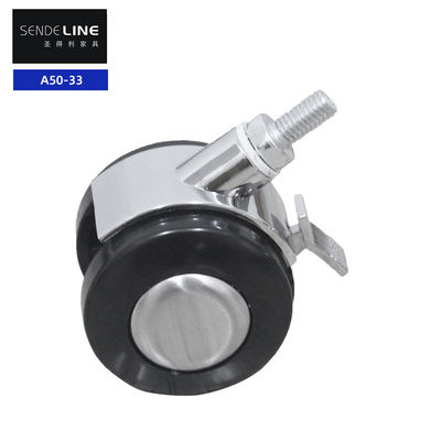 Good price 2 Inch Office Chair Caster Plastic Electroplated Brake And Without Brake  Function Threaded / Card Test Insert online