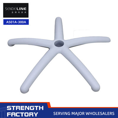 A 75mm ergonomically adjustable office chair base with a diameter of 600mm and 5-star white aluminum alloy legs