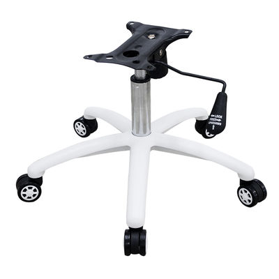 Ergonomically adjustable office chair base, white finish and lightweight aluminum material