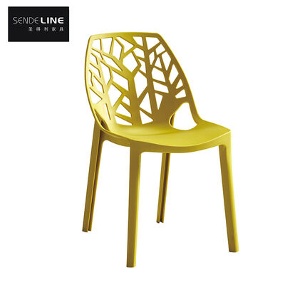 Good price Yellow Modern Plastic Chair Durable Lightweight Ergonomic Design For Office Dining Outdoor Seating And Commercial Spaces online