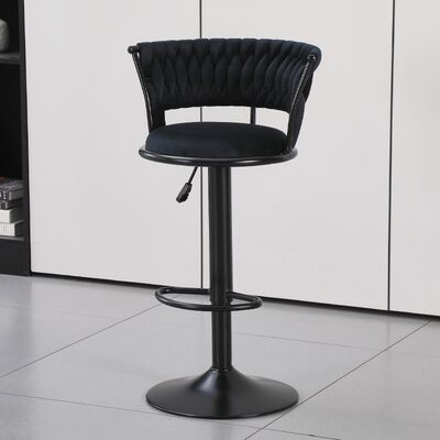 Good price Velvet Chair Seat Bar Stool with Wraparound Backrest and 80-100cm Height for Modern Bar Furniture online
